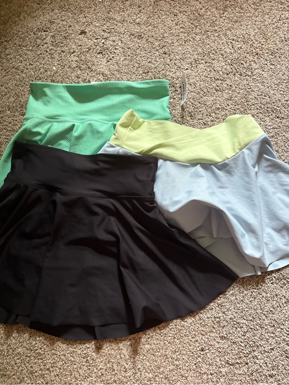 Girl’s Athletic Skirt - Black, Mint & Light Blue
